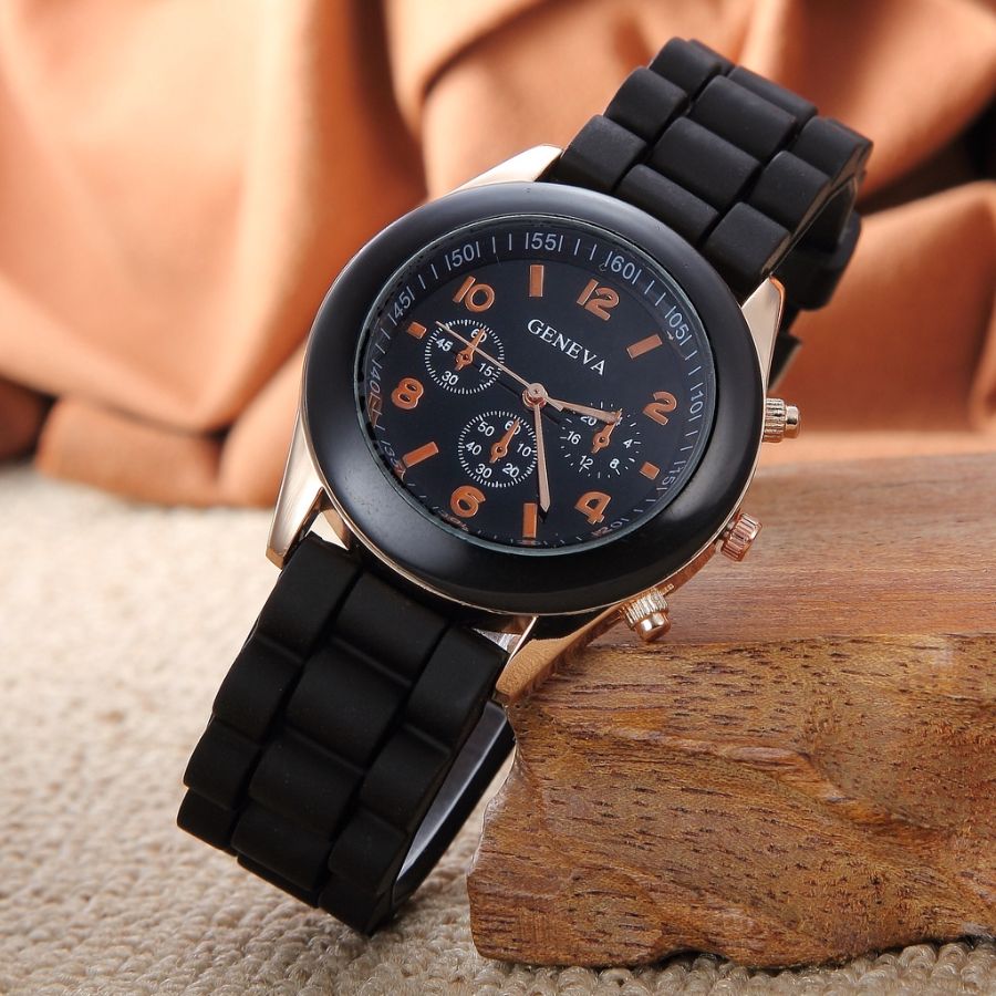  Jam Tangan Wanita A0178 Geneva Fashion Quartz Ladies Watch Murah Variasi: hitam