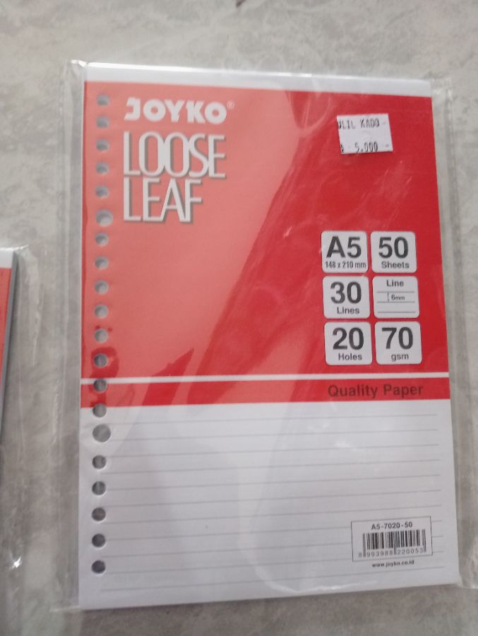 Joyko Loose Leaf/ A5 148210 mm/ 50 Sheets 