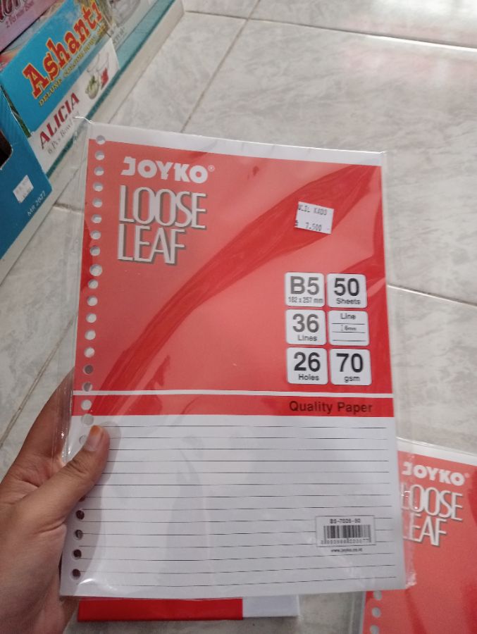 Joyko Loose Leaf/ B5 182257mm/ 50 Sheets 