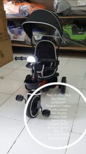 T 15 Merah Stroller Sepeda Bisa diputar Ban Karet