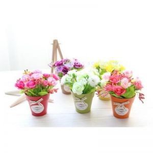 (VB02) Set vas+Bunga mawar mini cantik ARTIFICIAL hiasan cafe homedecor shabbychic - fotografi