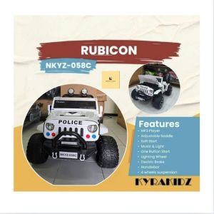 KYZ 58 Jeep Dakar POLICE Rubicon Ban Karet 4 WD 2 Anak