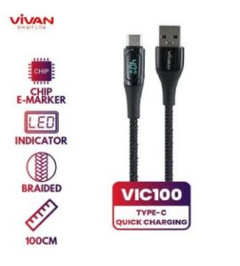 KABEL DATA VIVAN TYPE C DIGITAL DISPLAY VIC100
