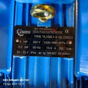 3Hp 1450Rpm 1Phase DBS