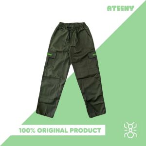 Celana Panjang Anak Ateeny RangRang Cargo Pants - Greem - 16