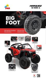 M 9288A Merah Jeep Marquez 4 WD Ban Plastik 