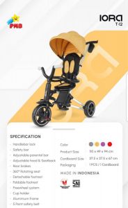 T 12 Gold Stroller Sepeda Lipat Ban Karet