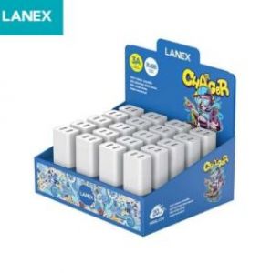 KEPALA CHARGER LANEX 2 USB 3A LC43