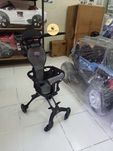 W 688 Hitam Stroller Roda 4 + Kanopi Ban Eva