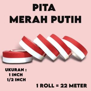 1 ROLL PITA MERAH PUTIH 2,5 CM