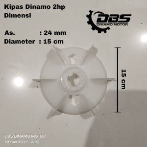 Kipas belakang untuk  dinamo 3 phase ( As = 24 mm, DD = 11.7 cm, DL = 15 cm )