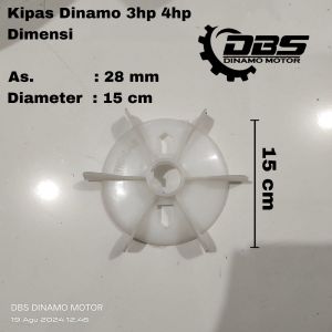 Kipas untuk dinamo 3 phase ( As 28mm, DL xxcm, DD xxcm )