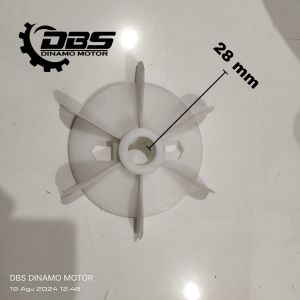 Kipas belakang untuk  dinamo 3 phase ( As = 28 mm, DD = 14.8 cm, DL = 18.5 cm )