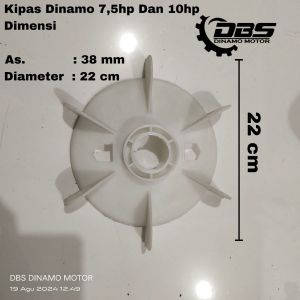Kipas belakang untuk  dinamo 3 phase ( As = 38mm, DD = 18 cm, DL = 20.8 cm )