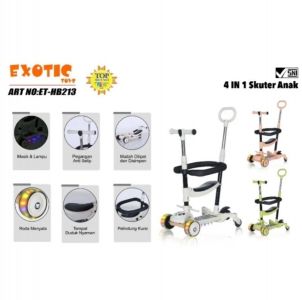 HB 213 New Skuter Exotic 4 in 1 +Pengaman+ Dorongan