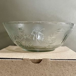MANGKOK KACA AYAM JAGO D14CM PLUS BUBBLEWRAP - SOUVENIR MANGKOK - MANGKUK SUP (MKA6.5)