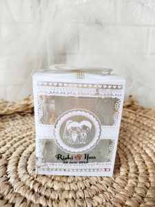 Souvenir gelas cangkir motif bunga timbul