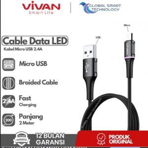 KABEL DATA VIVAN MICRO 2 METER VDM200 BLACK