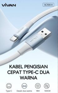KABEL DATA TYPE-C VIVAN SC100 II