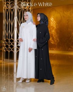 Abaya payet  BY ADEN (BLACK &WHITE)