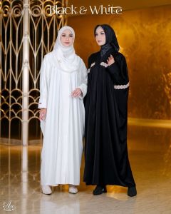 Abaya Batwing BY ADEN (BLACK&WHITE)