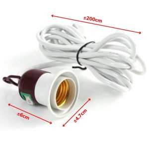 Fitting Lampu Gantung E27 + Saklar On Off  LED Downlight Lamp Holder Adapter