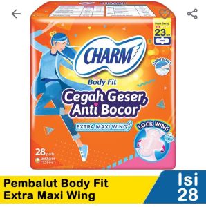 Charm body fit Extra Maxi Wing 23cm  28 pads