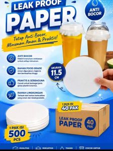 . Leak proof paper / kertas tutup gelas @500lbr