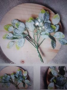 (127-8) rustic daun Snowy artificial 