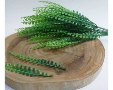 (2pcs) Ornamen daun rumput hijau 