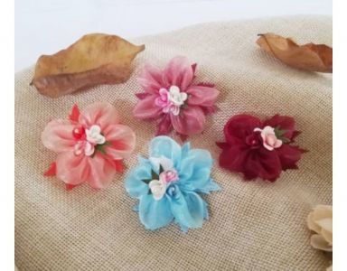 (B2) Aplikasi Bunga Sifon Organza Cantik Korsage