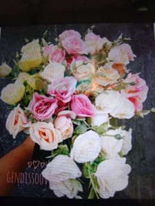 (FL259) bunga mawar sutra import 10 kuntum artificial