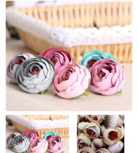 (perbiji) new kuntum bunga peony vintage putik merah 3,5cm tanpa tangkai 