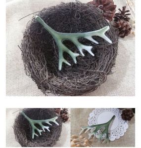 1 helai daun tanduk rusa artificial hiasan seserahan mahar rustic 