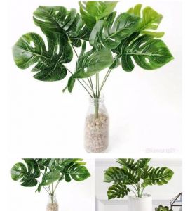 Buket daun monstera artificial homedecoration fotografi hiasan seserahan mahar rustic 