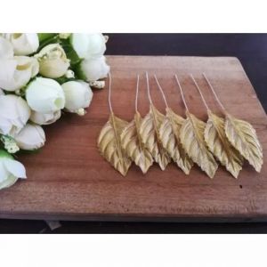 Daun mawar imitasi lusinan gold/silver 5cm