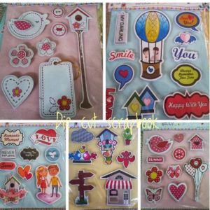 Die cut scrapbook gambar potongan tinggal tempel bahan kerajinan scrapbook 