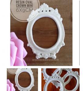 Frame resin oval mahkota mini oval crown