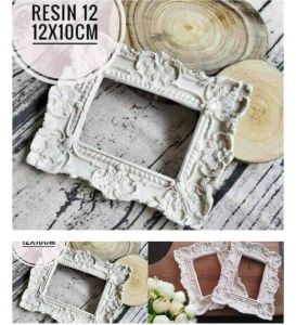 Frame resin square ( kotak ukir daun) kecil