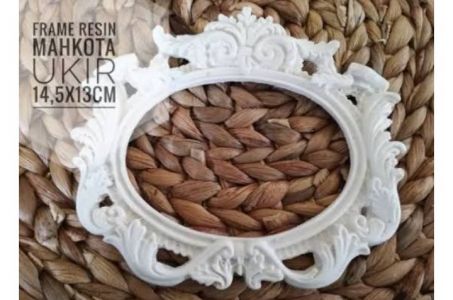 New Frame resin mahkota ukir 14,5x13cm