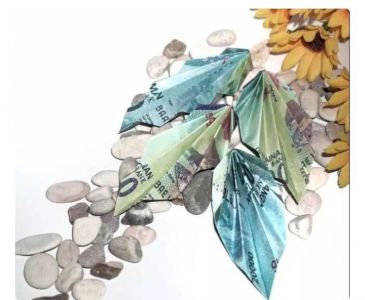 Origami uang kertas mainan bentuk daun bahan mahar seserahan bahan craft akses mahar