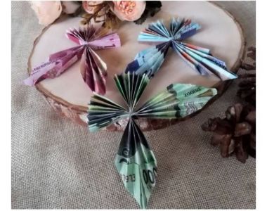 ORK01 - Origami kupu-kupu serut uang kertas mainan