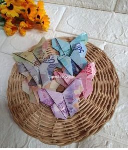 ORK02 - Origami kupu-kupu lipat dari uang kertas mainan