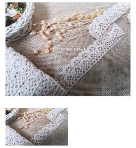 PerYard (90cm) renda rajut blaco - Cream 3cm 