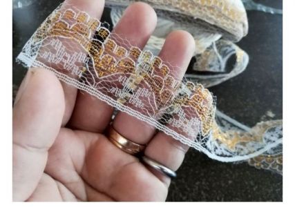 Renda air emas bahan kerajinan PER YARD