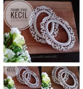 Resin frame oval kecil bahan mahar scrapbook 