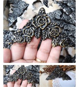 Sudut resin mawar motif bunga