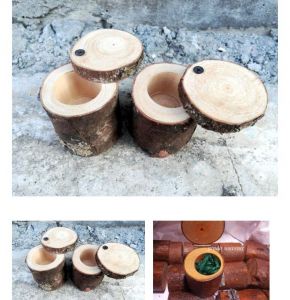 Wooden ringbear log belum dihias 