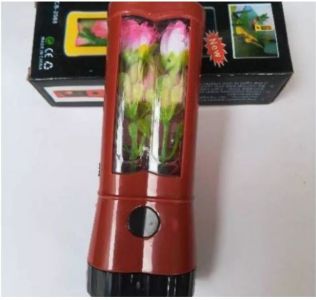 Senter mini baterai lampu saku bunga unik 2led+1led