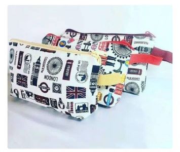 Dompet London bahan kanvas souvenir oleh-oleh negara 